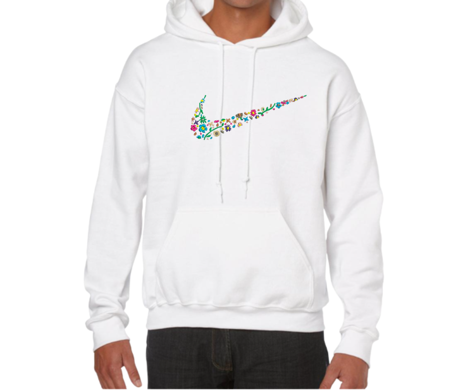 Nike Geïnspireerde Bloemen trui